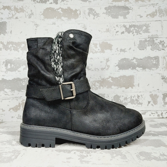 New Cliffs by White Mountain Black Suede Women's Mingle Boot A738 - Picture 4 of 10